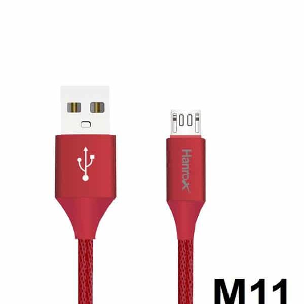 کابل تبدیل USB به microUSB هانروکس مدل M11 طول 1 متر