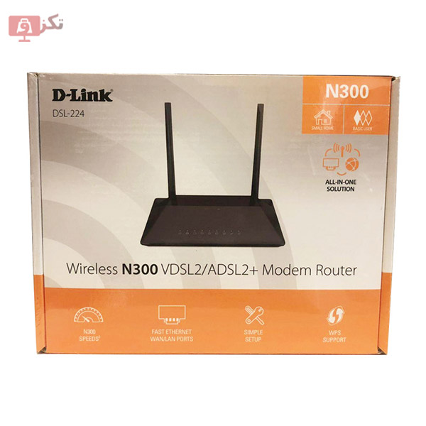 مودم روتر بی سیم ADSL2 Plus و VDSL2 دی لینک مدل DSL-224 NEW