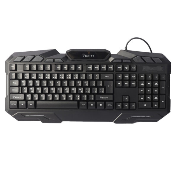 کیبورد و ماوس گیمینگ وریتی مدل V-KB6126GCW، سوییچ ممبران، Full-Size، نورپردازی LED RGB