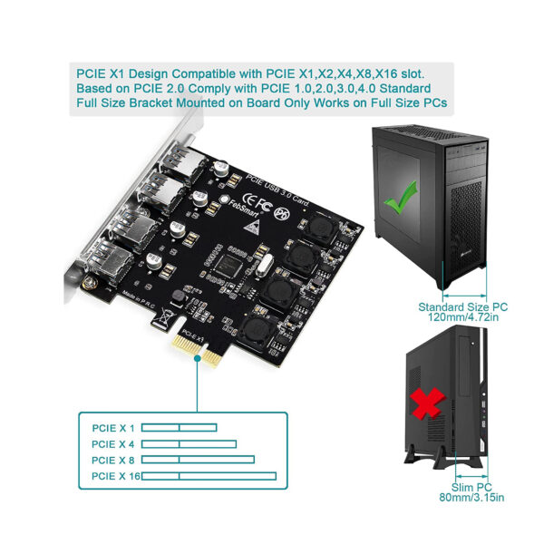 کارت 4 پورت USB 3.0 به pci-e مدل febsmart