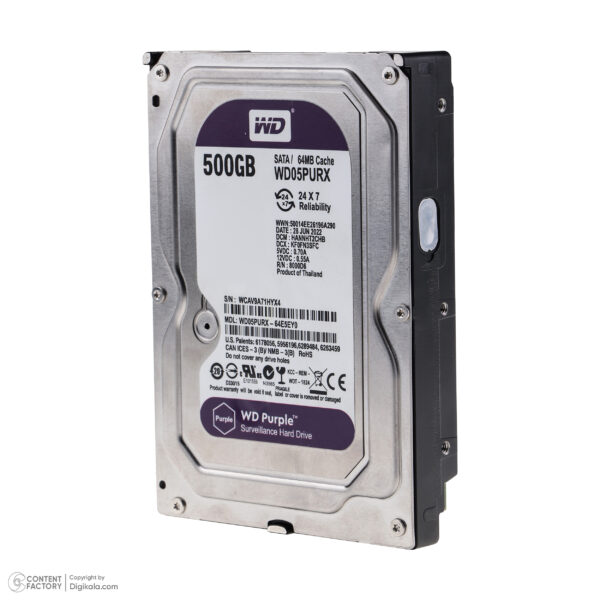هارد دیسک اینترنال وسترن دیجیتال مدل WD05PURX ظرفیت 500 گیگابایت