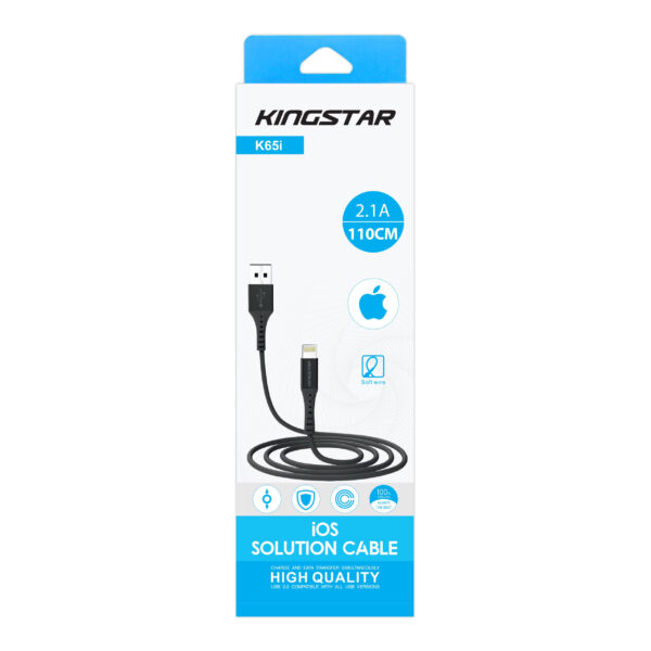 کابل تبدیل USB به لایتنینگ کینگ استار مدل k65i طول 1.1 متر