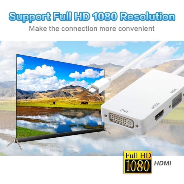 مبدل Mini DisplayPort به HDMI، DVI و VGA مدل All in one