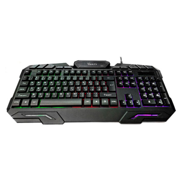 کیبورد و ماوس گیمینگ وریتی مدل V-KB6126GCW، سوییچ ممبران، Full-Size، نورپردازی LED RGB