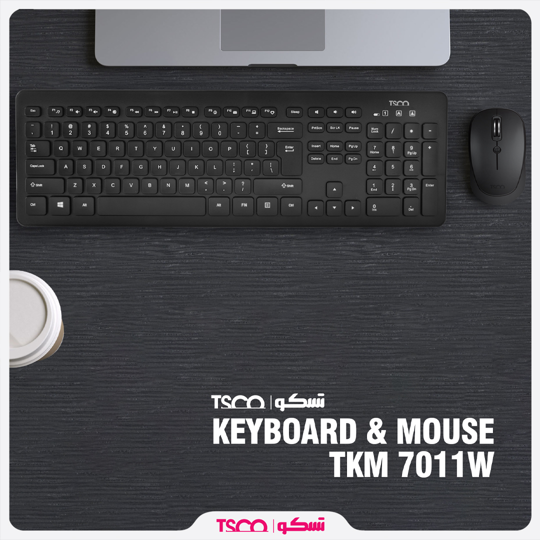 کیبورد و ماوس بی سیم تسکو مدل TKM 7011W سوییچ ممبران ، Full Size