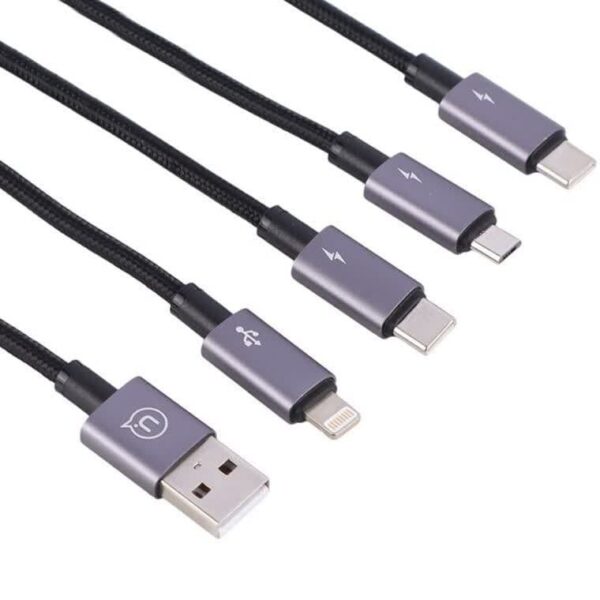 کابل چهار سر فست شارژ 15 وات یوسامز SJ739 طول 1.2 متر